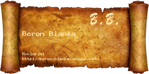 Beron Bianka névjegykártya